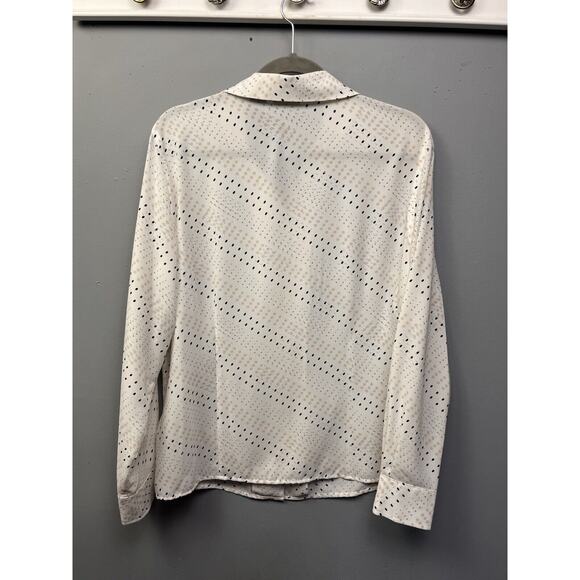 Laura Scott Shirt Womens Plus Size 18 Top Button Up Semi Sheer Polka Dot Office - Picture 2 of 6